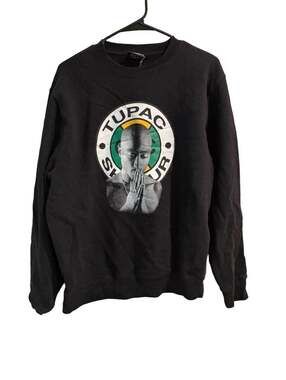 Cross Colours Tupac Shakur Crewneck Sweatshirt Size M Black